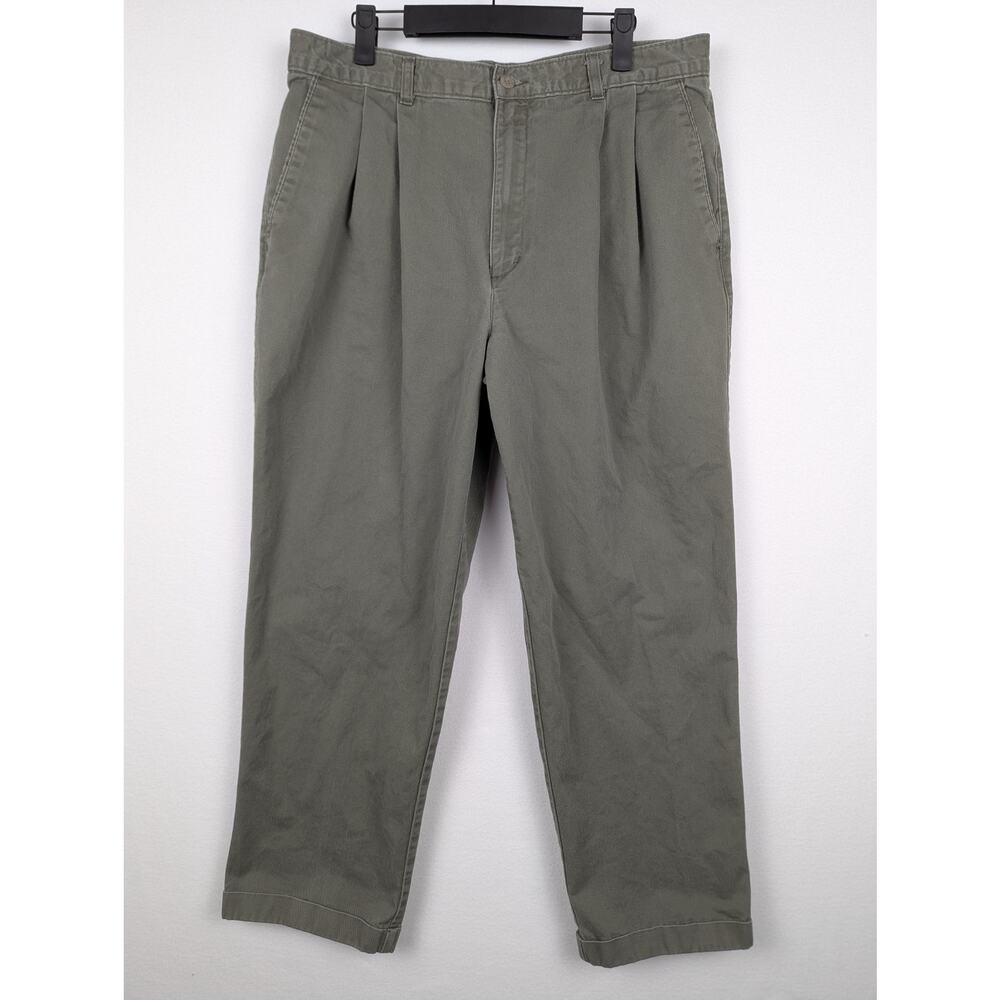 Vintage Dockers Green Pleated Khakis Size 36